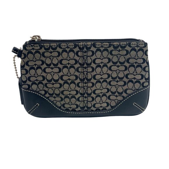 Coach Signature Canvas Black & Gray Wristlet - Picture 1 of 10